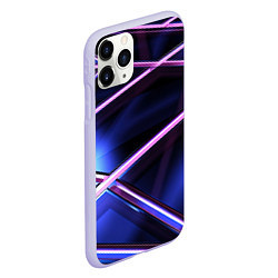 Чехол iPhone 11 Pro матовый Фиолетовая геометрическая абстракция, цвет: 3D-светло-сиреневый — фото 2