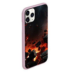 Чехол iPhone 11 Pro матовый Взрыв плит и огонь, цвет: 3D-розовый — фото 2