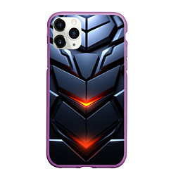 Чехол iPhone 11 Pro матовый Объемная броня с ярким светом, цвет: 3D-фиолетовый