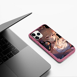 Чехол iPhone 11 Pro матовый Genshin Impact Yoimiya, цвет: 3D-малиновый — фото 2