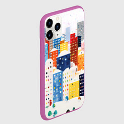 Чехол iPhone 11 Pro матовый День в новогоднем городе, цвет: 3D-фиолетовый — фото 2