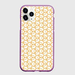 Чехол iPhone 11 Pro матовый Смешенные круги, цвет: 3D-фиолетовый