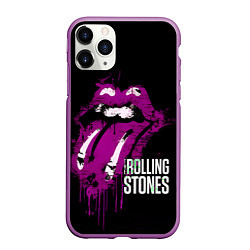 Чехол iPhone 11 Pro матовый The Rolling Stones - lips, цвет: 3D-фиолетовый