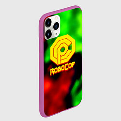 Чехол iPhone 11 Pro матовый Робот полицейский flame, цвет: 3D-фиолетовый — фото 2