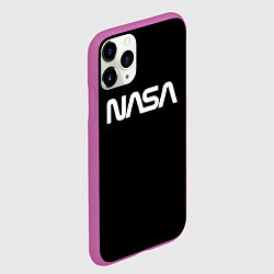 Чехол iPhone 11 Pro матовый NASA space logo, цвет: 3D-фиолетовый — фото 2