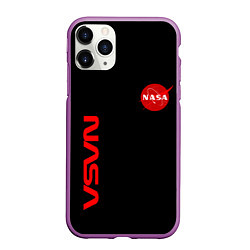 Чехол iPhone 11 Pro матовый NASA космос, цвет: 3D-фиолетовый