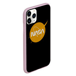 Чехол iPhone 11 Pro матовый NASA yellow logo, цвет: 3D-розовый — фото 2