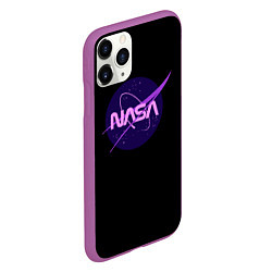 Чехол iPhone 11 Pro матовый NASA neon space, цвет: 3D-фиолетовый — фото 2