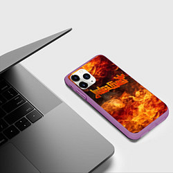 Чехол iPhone 11 Pro матовый Fire - Judas Priest, цвет: 3D-фиолетовый — фото 2