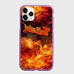 Чехол iPhone 11 Pro матовый Fire - Judas Priest, цвет: 3D-фиолетовый
