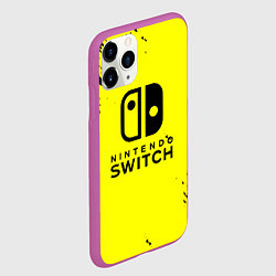 Чехол iPhone 11 Pro матовый Nintendo switch краски на жёлтом, цвет: 3D-фиолетовый — фото 2