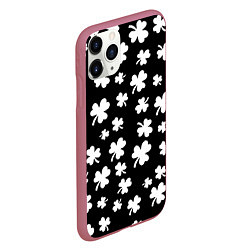 Чехол iPhone 11 Pro матовый Black clover pattern anime, цвет: 3D-малиновый — фото 2