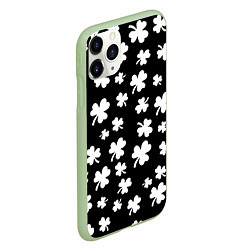 Чехол iPhone 11 Pro матовый Black clover pattern anime, цвет: 3D-салатовый — фото 2