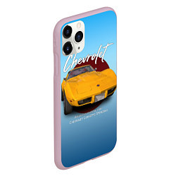 Чехол iPhone 11 Pro матовый Американский маслкар Chevrolet Corvette, цвет: 3D-розовый — фото 2