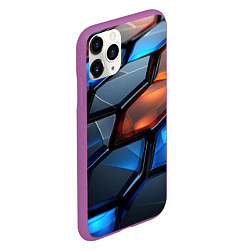 Чехол iPhone 11 Pro матовый Прозрачные абстрактные плиты, цвет: 3D-фиолетовый — фото 2