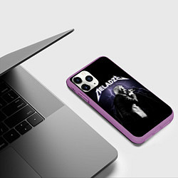 Чехол iPhone 11 Pro матовый Meladze - Metallica, цвет: 3D-фиолетовый — фото 2