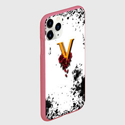 Чехол iPhone 11 Pro матовый Cyberpunk 2077 группировка Валентинос, цвет: 3D-малиновый — фото 2