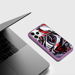 Чехол iPhone 11 Pro матовый Стальные черепа, цвет: 3D-фиолетовый — фото 2