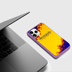 Чехол iPhone 11 Pro матовый Horizon zero dawn alloy grunge metal, цвет: 3D-фиолетовый — фото 2
