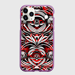 Чехол iPhone 11 Pro матовый Узоры паттерны, цвет: 3D-фиолетовый