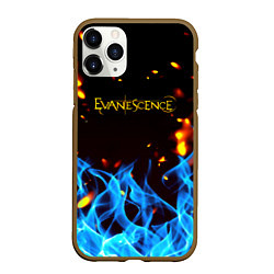Чехол iPhone 11 Pro матовый Evanescence огонь рок группа, цвет: 3D-коричневый