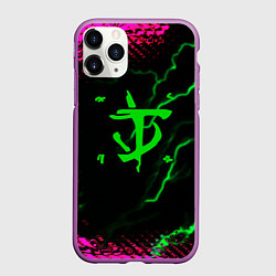 Чехол iPhone 11 Pro матовый Doom знак шторм молнии, цвет: 3D-фиолетовый