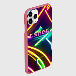 Чехол iPhone 11 Pro матовый Counter Strike - neon glow, цвет: 3D-малиновый — фото 2
