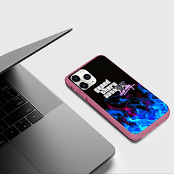 Чехол iPhone 11 Pro матовый GTA неоновый огонь вайсити, цвет: 3D-малиновый — фото 2