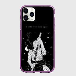 Чехол iPhone 11 Pro матовый Я не проиграю - Зоро, цвет: 3D-фиолетовый