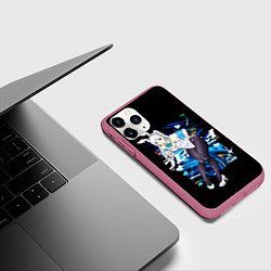 Чехол iPhone 11 Pro матовый Фрирен посылает поцелуй, цвет: 3D-малиновый — фото 2