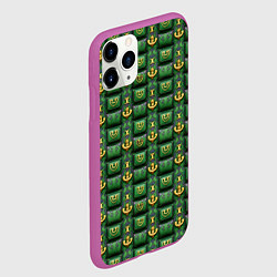 Чехол iPhone 11 Pro матовый Зеленый абстрактный паттерн, цвет: 3D-фиолетовый — фото 2