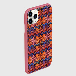 Чехол iPhone 11 Pro матовый Абстрактный паттерн мозаикой, цвет: 3D-малиновый — фото 2