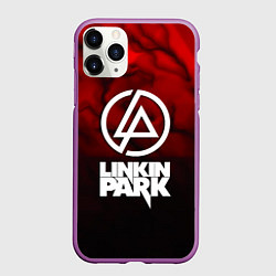 Чехол iPhone 11 Pro матовый Linkin park strom честер, цвет: 3D-фиолетовый