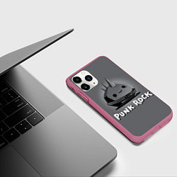 Чехол iPhone 11 Pro матовый Камень панк, цвет: 3D-малиновый — фото 2
