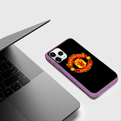 Чехол iPhone 11 Pro матовый Manchester United fc club, цвет: 3D-фиолетовый — фото 2
