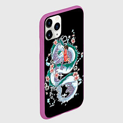 Чехол iPhone 11 Pro матовый Тихиро и Хаку - унесенные призраками, цвет: 3D-фиолетовый — фото 2