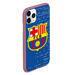Чехол iPhone 11 Pro матовый Футбольный клуб Барселона - логотип крупный, цвет: 3D-малиновый — фото 2