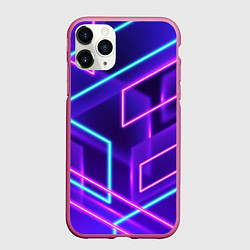 Чехол iPhone 11 Pro матовый Neon Geometric, цвет: 3D-малиновый