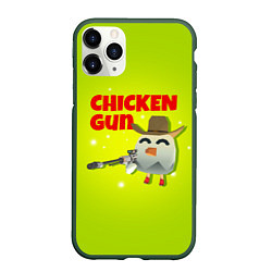 Чехол iPhone 11 Pro матовый Чикен Ган - игра, цвет: 3D-темно-зеленый