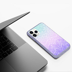 Чехол iPhone 11 Pro матовый Волшебная мандала розовый, цвет: 3D-светло-сиреневый — фото 2