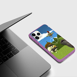 Чехол iPhone 11 Pro матовый Чикен Ган - бой, цвет: 3D-фиолетовый — фото 2