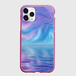 Чехол iPhone 11 Pro матовый Абстрактное небо и водная гладь, цвет: 3D-малиновый