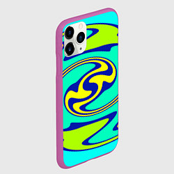 Чехол iPhone 11 Pro матовый Скрученные неоновые линии, цвет: 3D-фиолетовый — фото 2