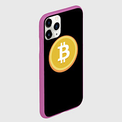 Чехол iPhone 11 Pro матовый Биткоин желтое лого криптовалюта, цвет: 3D-фиолетовый — фото 2