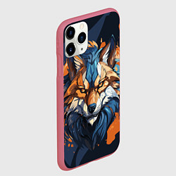 Чехол iPhone 11 Pro матовый Мудрый волк, цвет: 3D-малиновый — фото 2