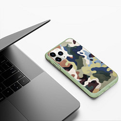 Чехол iPhone 11 Pro матовый Камуфляж милитари, цвет: 3D-салатовый — фото 2