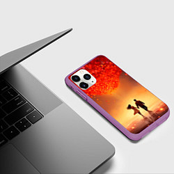 Чехол iPhone 11 Pro матовый Влюбленная пара в день святого Валентина, цвет: 3D-фиолетовый — фото 2