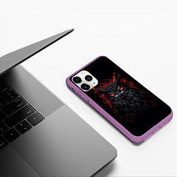 Чехол iPhone 11 Pro матовый Evil owl, цвет: 3D-фиолетовый — фото 2