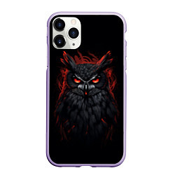 Чехол iPhone 11 Pro матовый Evil owl, цвет: 3D-светло-сиреневый