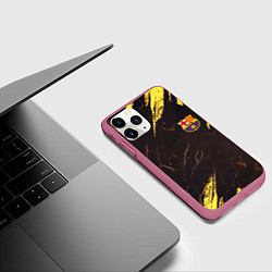 Чехол iPhone 11 Pro матовый Barcelona краски текстура, цвет: 3D-малиновый — фото 2